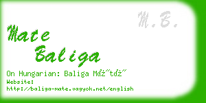 mate baliga business card